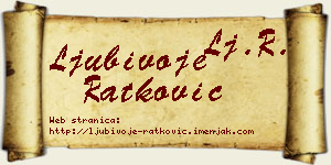 Ljubivoje Ratković vizit kartica